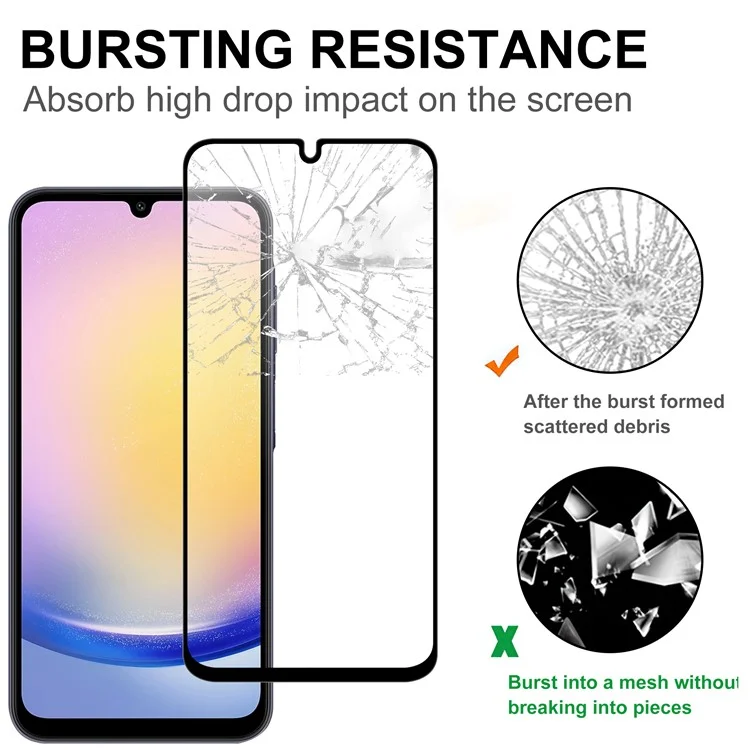 Protecteur d'écran en verre AGC pour Samsung Galaxy A26 5G, film d'écran bord noir avec colle intégrale