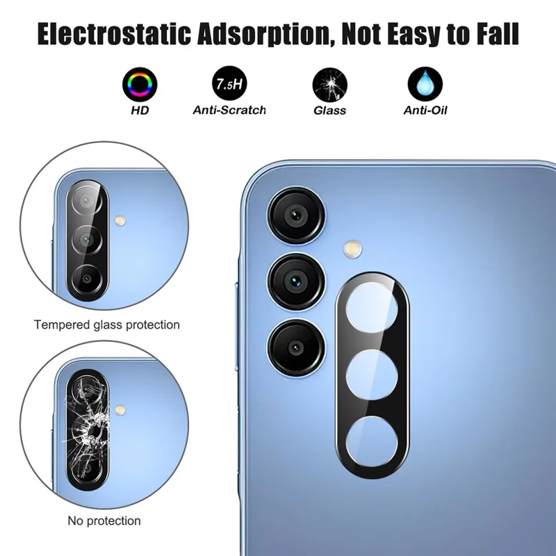For Samsung Galaxy S25+ Camera Lens Protector Black Tempered Glass Lens Film
