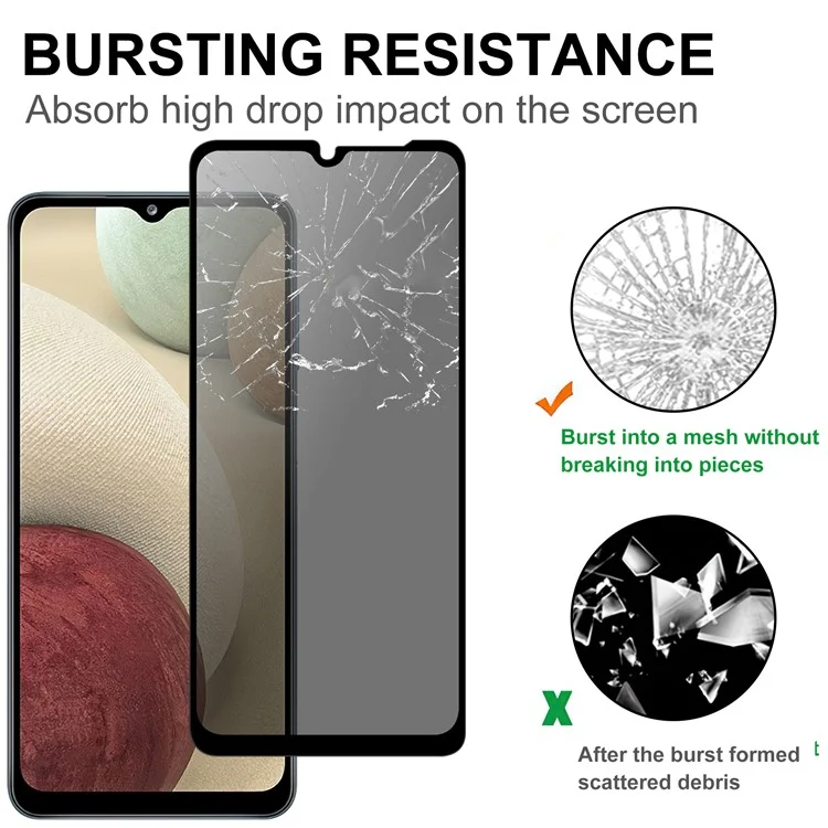 Protetor de tela de vidro temperado 2.5D com borda curva anti-espião para Samsung Galaxy A26 5G