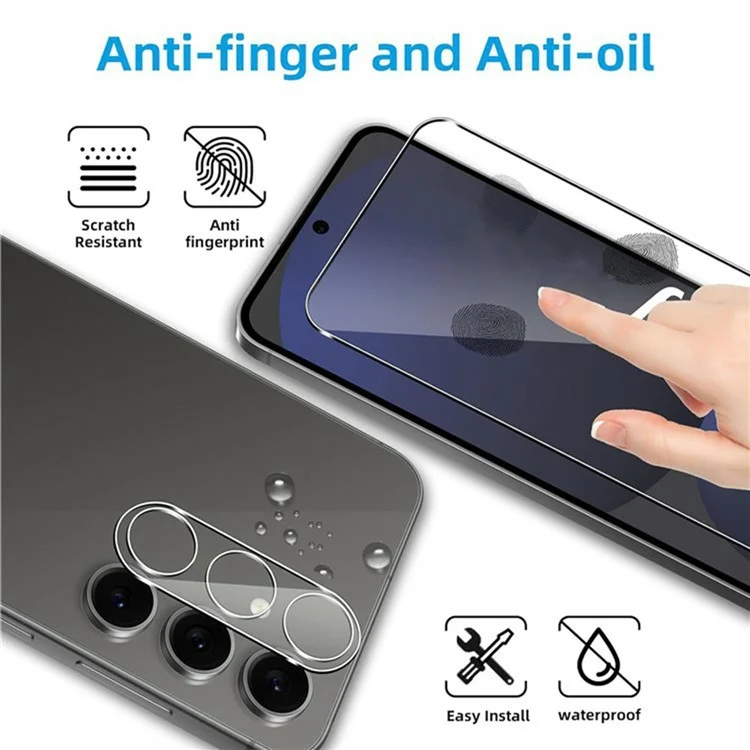 2 pièces pour protecteur d'écran en verre trempé haute clarté avec bord incurvé 2,5D pour Samsung Galaxy A26 5G, avec film pour l'objectif de la caméra.