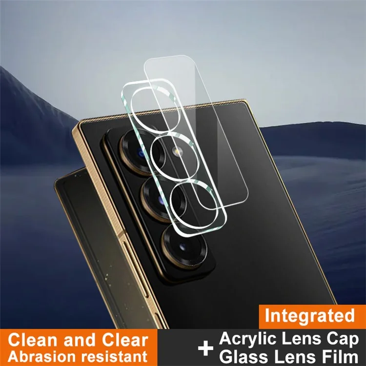 IMAK pour Samsung Galaxy Z Fold Spécial / W25 5G Protecteur d'objectif en verre trempé + Capuchon d'objectif en acrylique