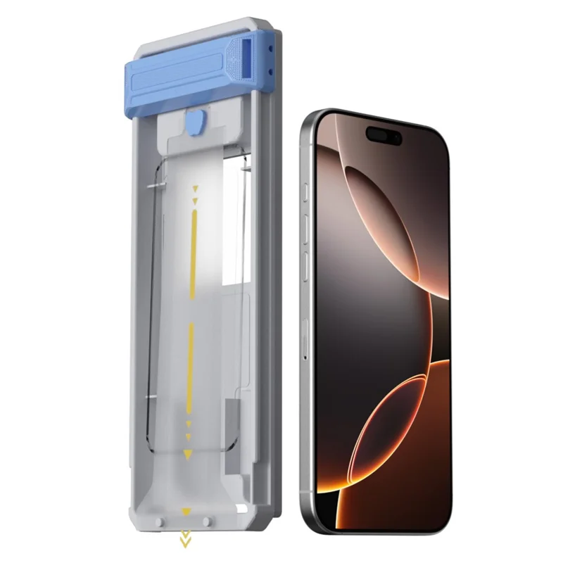 Película de vidrio templado RURIHAI para iPhone 16 Plus 3D Cold Carving Screen Protector con eliminador de polvo