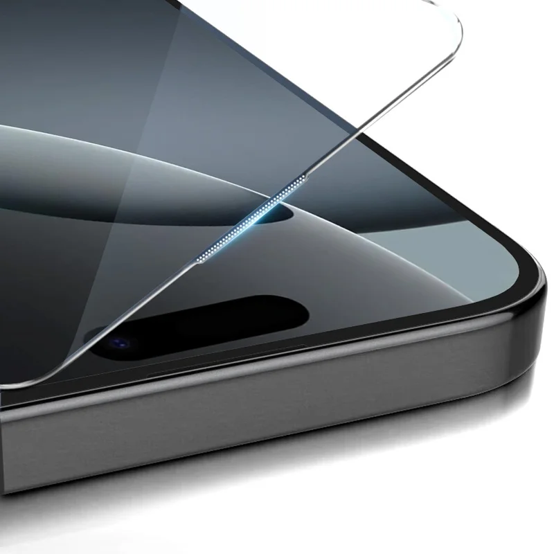 Película de vidrio templado RURIHAI para iPhone 16 Plus 3D Cold Carving Screen Protector con eliminador de polvo