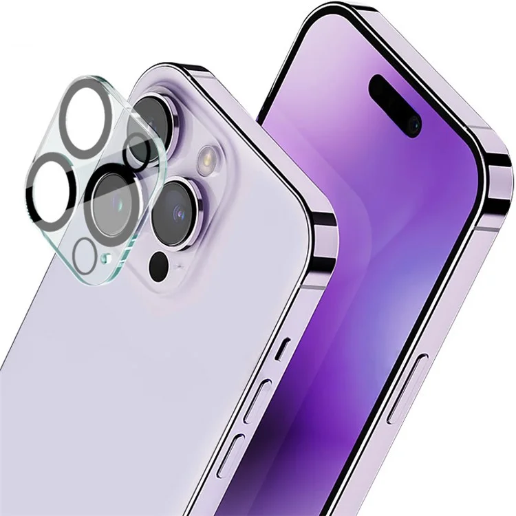 IMAK Anti-scratch Lens Protector para iPhone 14 Pro / 14 Pro Max, Película de Lente de Vidrio Templado + Tapa de Lente de Acrílico