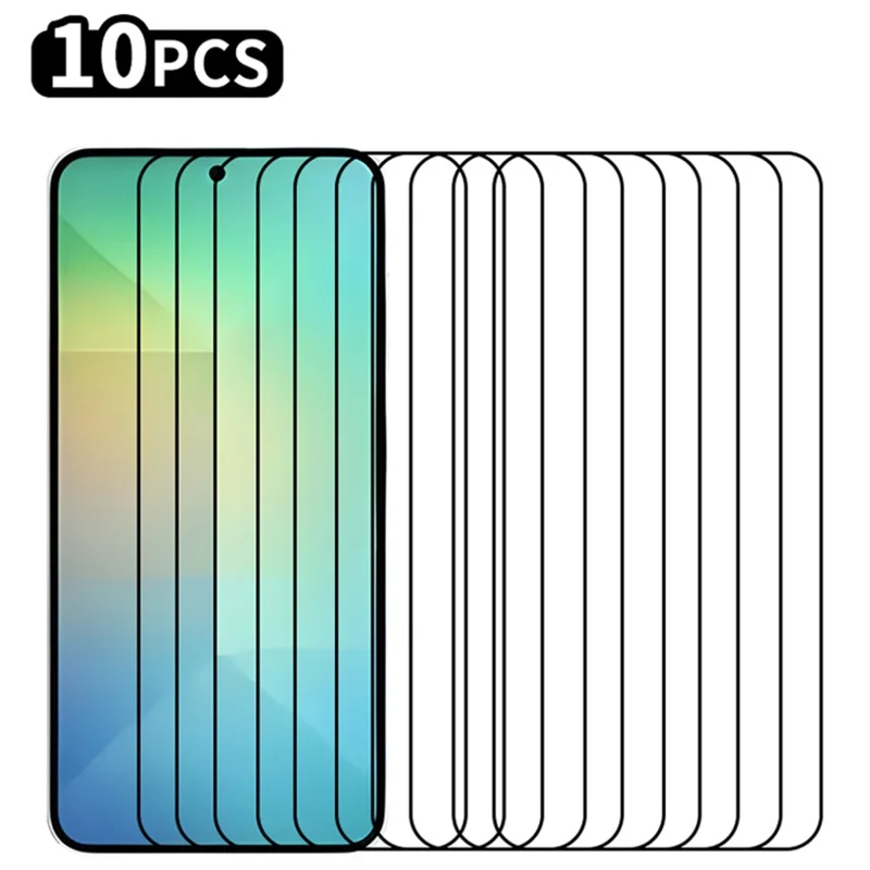 RURIHAI 10 pièces pour Samsung Galaxy S25 - Protecteur d'écran plein écran en verre aluminium-silicium de haute qualité, déverrouillage par empreinte digitale par ultrasons