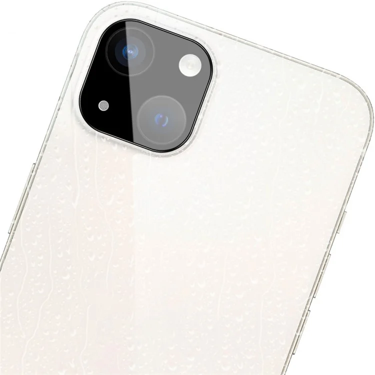 IMAK Protector de Lente de Vidrio Templado + Tapa de Lente de Acrílico para iPhone 14 / 14 Plus, Película Antiabrasión para Lente de Cámara (Versión Negra)