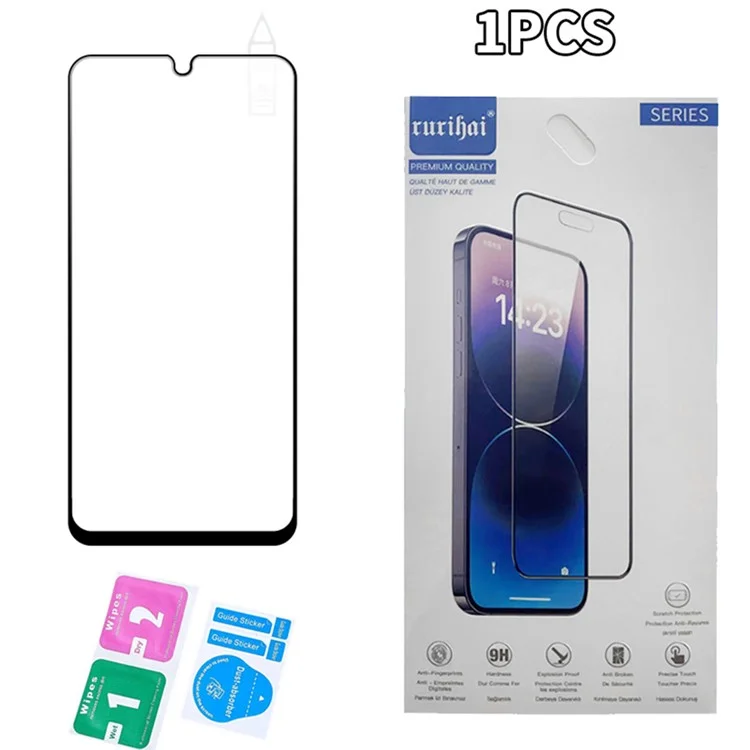 Protetor de tela RURIHAI para Samsung Galaxy A26 5G, endurecimento secundário, filme de vidro de alumínio-silício de alta qualidade