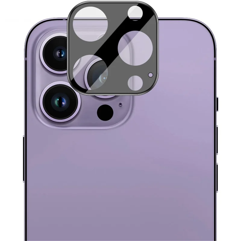 IMAK per iPhone 14 Pro / 14 Pro Max Pellicola in vetro temperato per obiettivo + Copri obiettivo acrilico Anti-graffio Protezione per obiettivo della fotocamera (Versione nera)