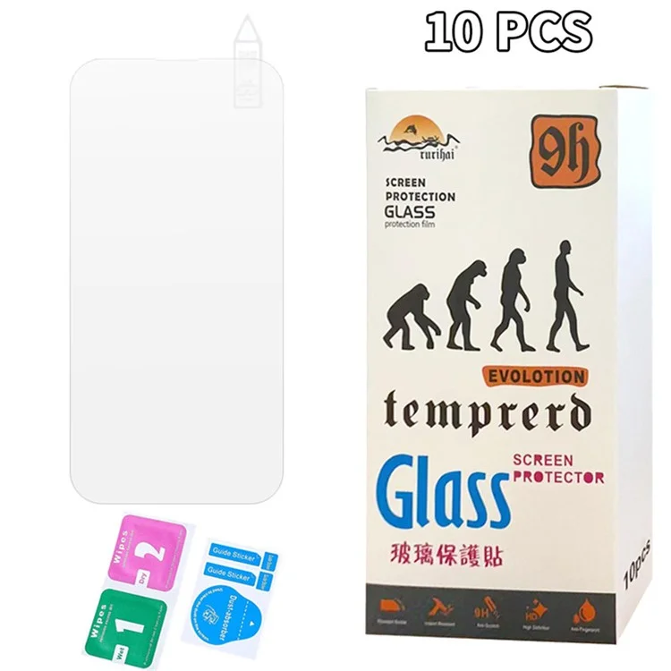 RURIHAI 10Pcs For iPhone 16e Screen Protector 0.26mm 2.5D High Aluminium-Silicon Glass Film