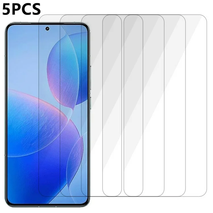 5 unidades de protector de pantalla de vidrio templado claro de 0.3 mm y 2.5D para Xiaomi Redmi K80 Pro 5G / K80 5G