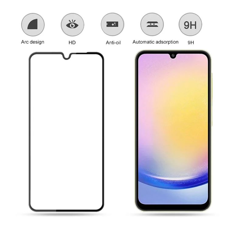 MOCOLO For Samsung Galaxy A26 5G Screen Protector Anti-Shatter Silk Printing Tempered Glass Film - Black