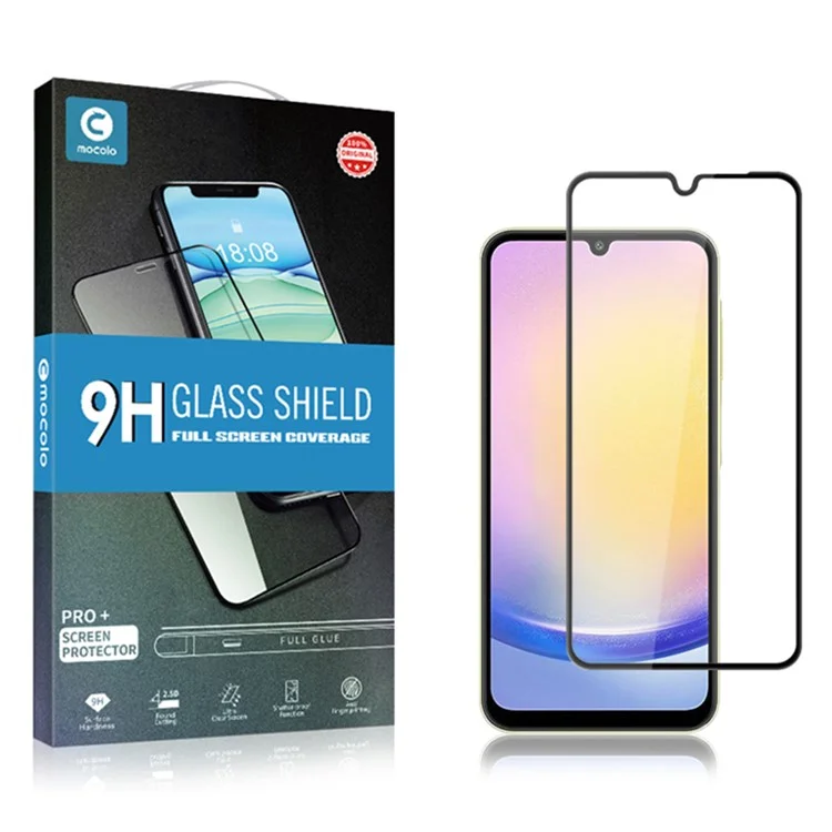 MOCOLO For Samsung Galaxy A26 5G Screen Protector Anti-Shatter Silk Printing Tempered Glass Film - Black