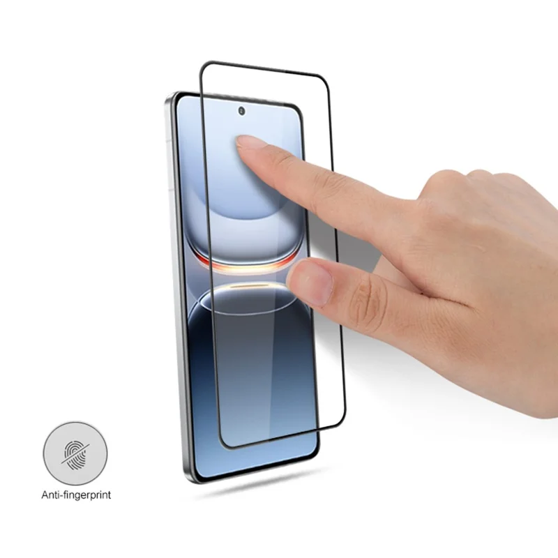 MOCOLO Displayschutz für vivo iQOO 13 5G, Antishock-Seidentexturdruck, gehärtetes Glasfilm - Schwarz