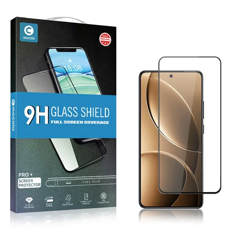 MOCOLO Для Xiaomi Redmi K80 5G / K80 Pro 5G Защитная пленка для экрана Противоударное шелковое напечатанное закаленное стекло - Черный