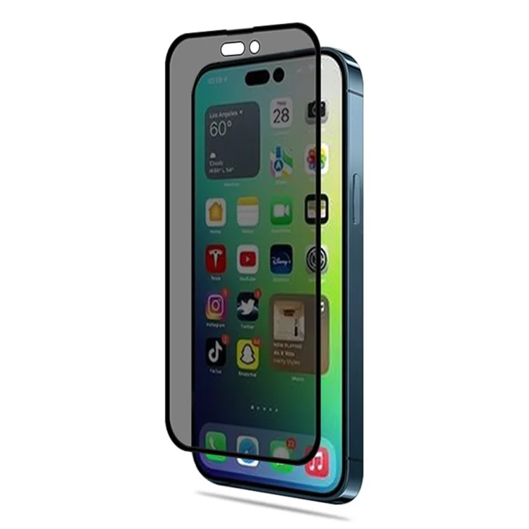 Massen-Kauf MOCOLO Bildschirmschutz für iPhone 14 Pro Anti-Spion Seidendruck gehärtetes Glas - Schwarz