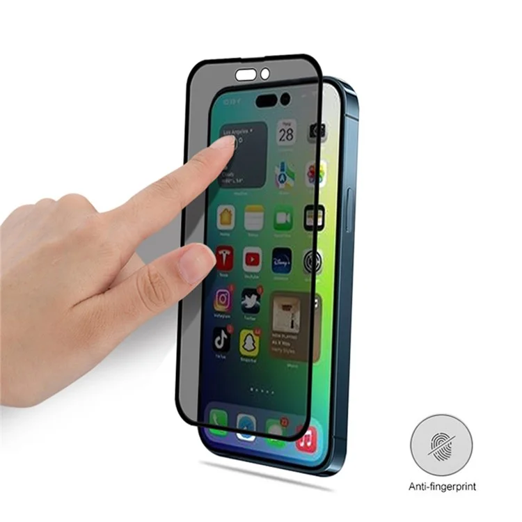 Massen-Kauf MOCOLO Bildschirmschutz für iPhone 14 Pro Anti-Spion Seidendruck gehärtetes Glas - Schwarz