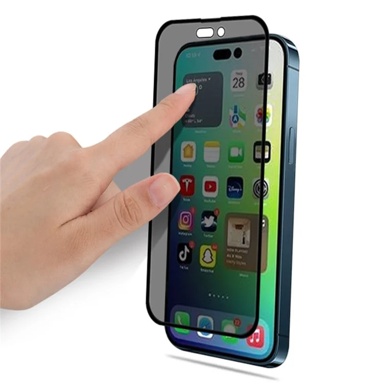 Großeinkauf MOCOLO Für iPhone 14 Pro Max Bildschirmschutz Anti-Spionage Seidendruckgehärtetes Glas-Film - Schwarz