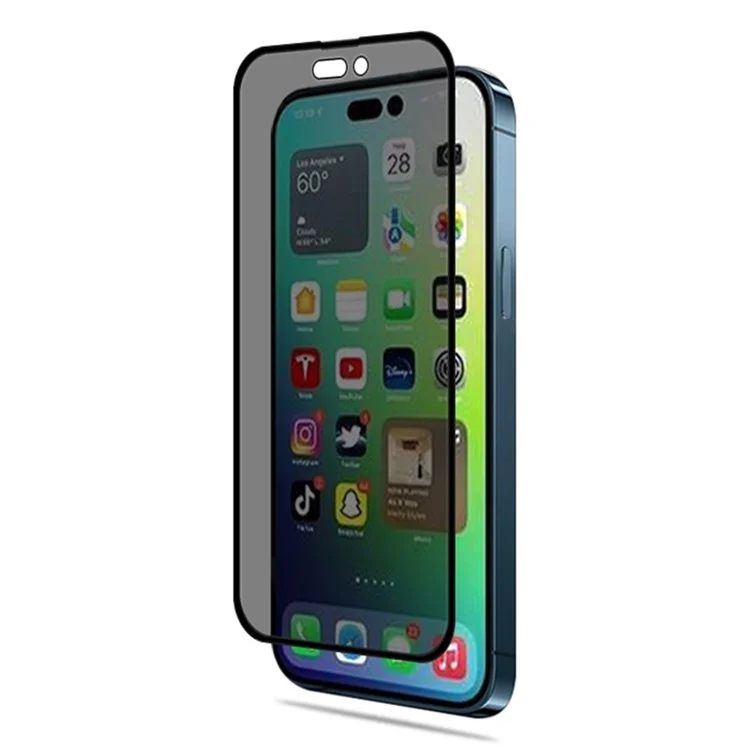 Großeinkauf MOCOLO Für iPhone 14 Pro Max Bildschirmschutz Anti-Spionage Seidendruckgehärtetes Glas-Film - Schwarz