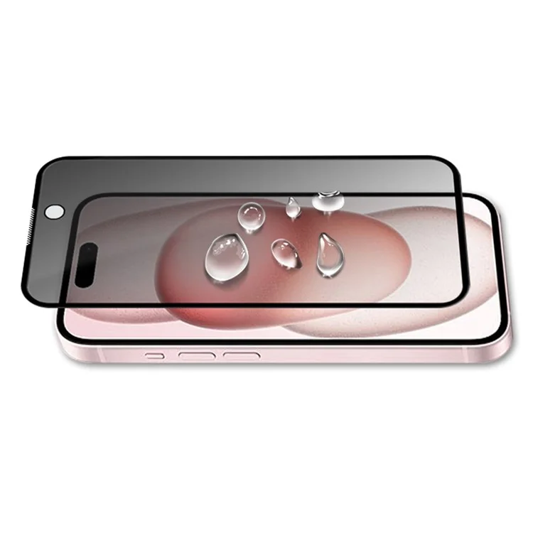 Massenware MOCOLO Displayschutzfolie für iPhone 15, Anti-Spion, Seidendruckglas, schwarz