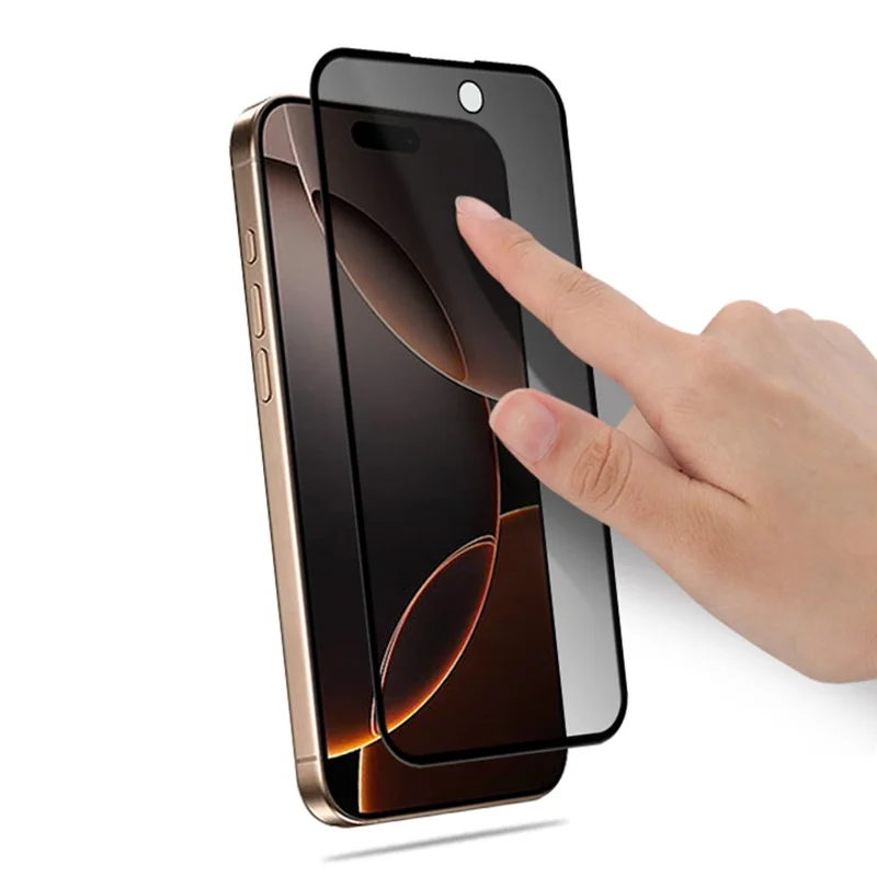 Massenkauf MOCOLO für iPhone 16 Pro Max Bildschirmschutz Anti-Spy Seidendruck Gehärtetes Glasfilm - Schwarz