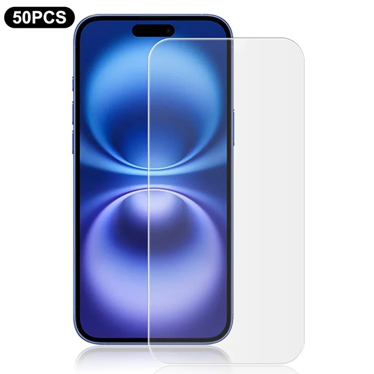 MOCOLO 50Pcs Per iPhone 16 Pellicola protettiva in vetro temperato anti-graffio trasparente
