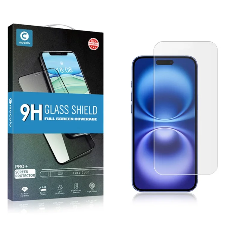 MOCOLO 50Pcs Per iPhone 16 Pellicola protettiva in vetro temperato anti-graffio trasparente