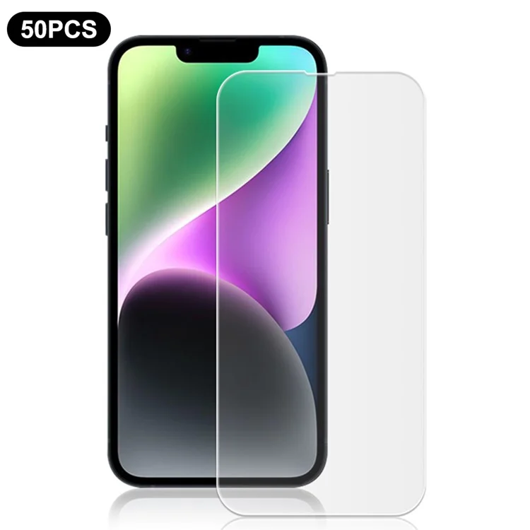 MOCOLO 50 Pcs pour iPhone 14 Plus Protecteur d'écran Anti-rayures Verre trempé transparent