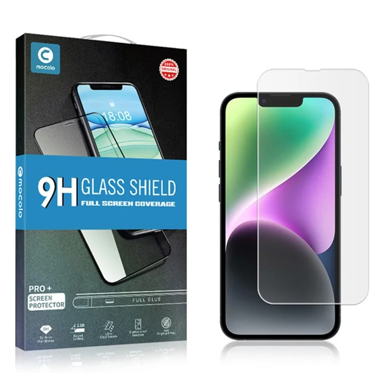 MOCOLO 50Pcs Protecteur d'écran en verre trempé anti-rayures clair pour iPhone 14