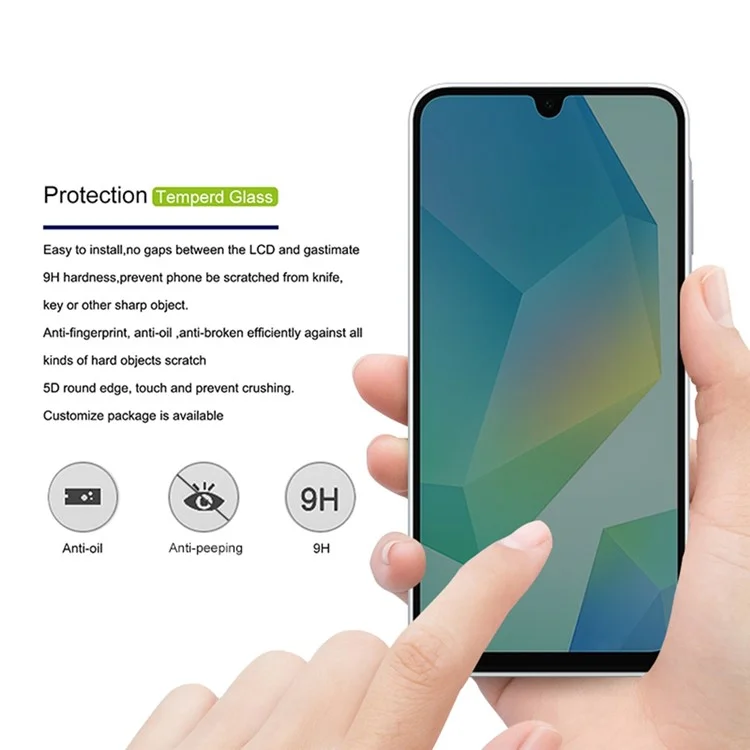 Bulk Purchasing MOCOLO For Samsung Galaxy A16 4G / 5G Screen Protector Anti Spy Silk Printing Tempered Glass Film - Black