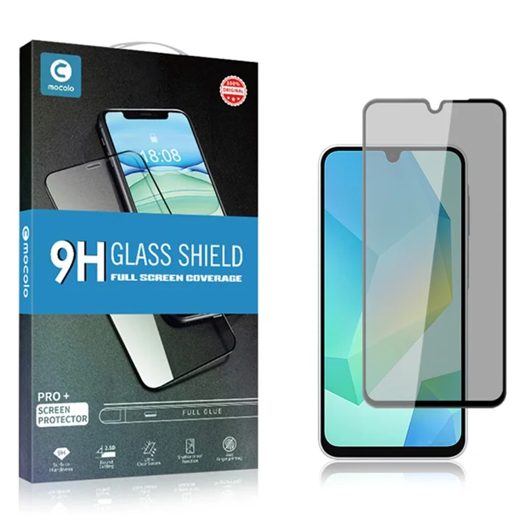 Bulk Purchasing MOCOLO For Samsung Galaxy A16 4G / 5G Screen Protector Anti Spy Silk Printing Tempered Glass Film - Black