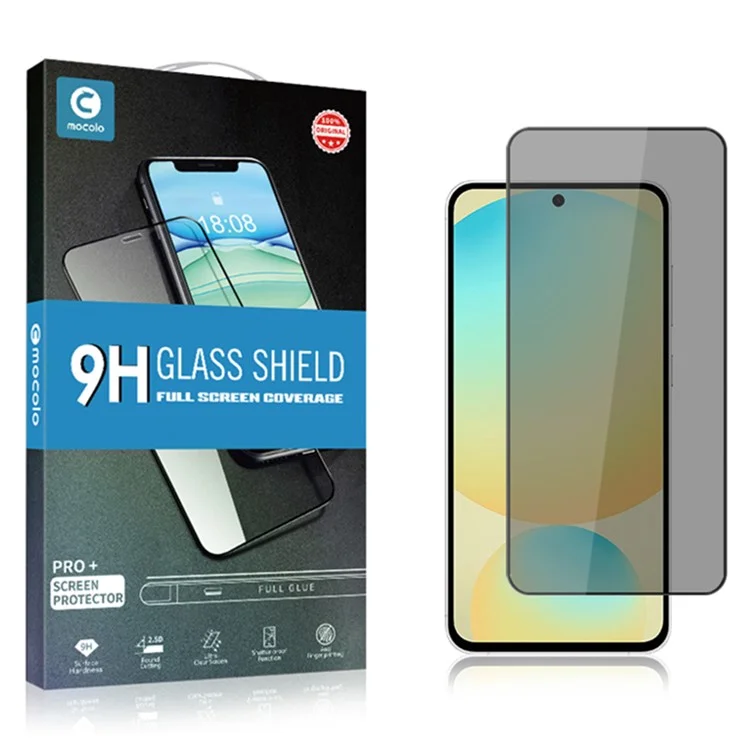 Compra em Massa MOCOLO Para Samsung Galaxy S24 FE Protetor de Tela Anti Spy Seda Impressão Filme de Vidro Temperado - Preto