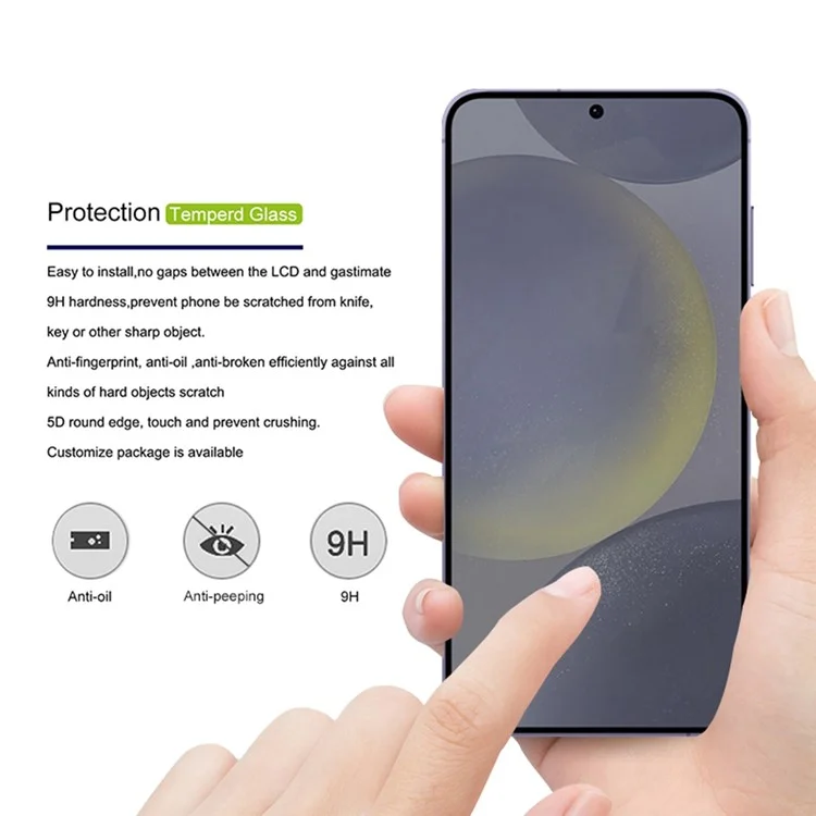 Compre em Quantidade MOCOLO Protetor de Tela para Samsung Galaxy S24+ Impressão Seda Anti-Espião Película de Vidro Temperado - Preto