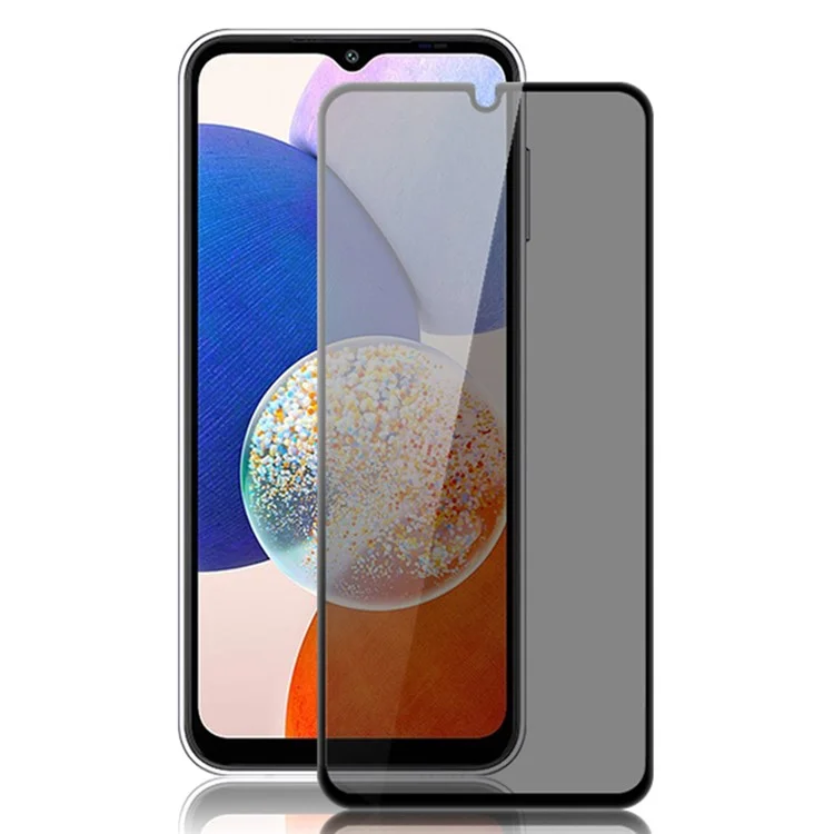 Compre em quantidade MOCOLO para Samsung Galaxy A14 5G / M14 5G Protetor de tela Anti Spy Silk Printing Película de vidro temperado - Preto