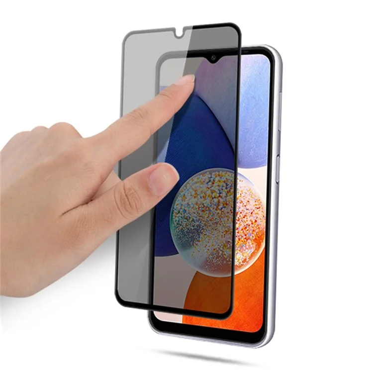 Compre em quantidade MOCOLO para Samsung Galaxy A14 5G / M14 5G Protetor de tela Anti Spy Silk Printing Película de vidro temperado - Preto
