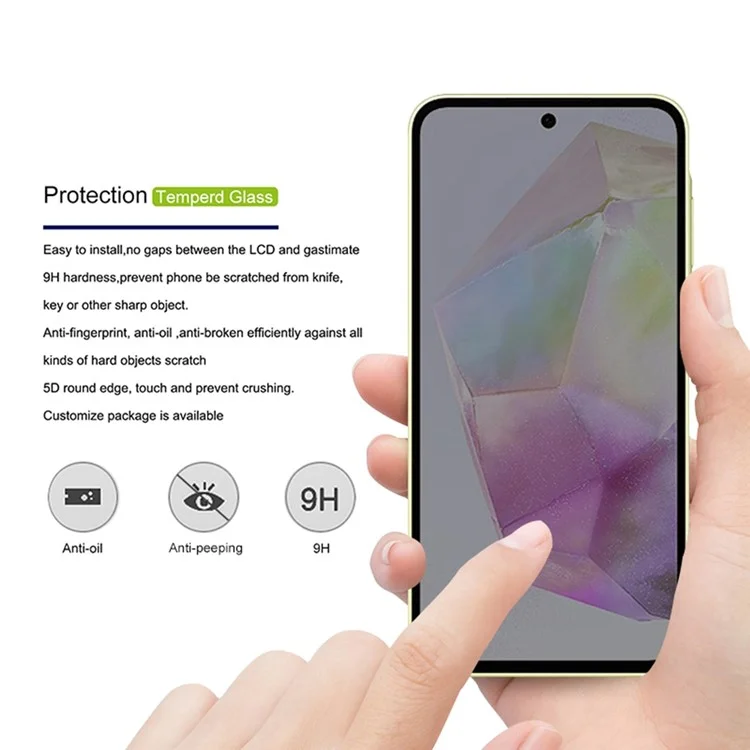 Comprar a granel MOCOLO para Samsung Galaxy A36 5G / A56 5G Protector de pantalla Antiespia Impresión de seda Película de cristal templado - Negro