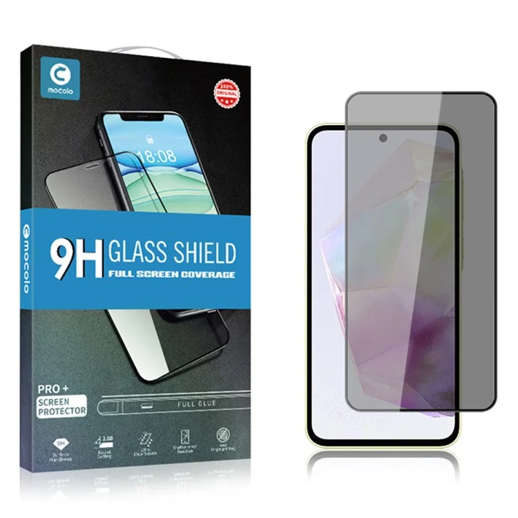 Comprar a granel MOCOLO para Samsung Galaxy A36 5G / A56 5G Protector de pantalla Antiespia Impresión de seda Película de cristal templado - Negro