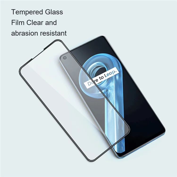 AMORUS 2 Peças Para Realme Note 50 4G Protetor de Tela Antiespatifável Seda Impressão Filme de Vidro Temperado - Preto