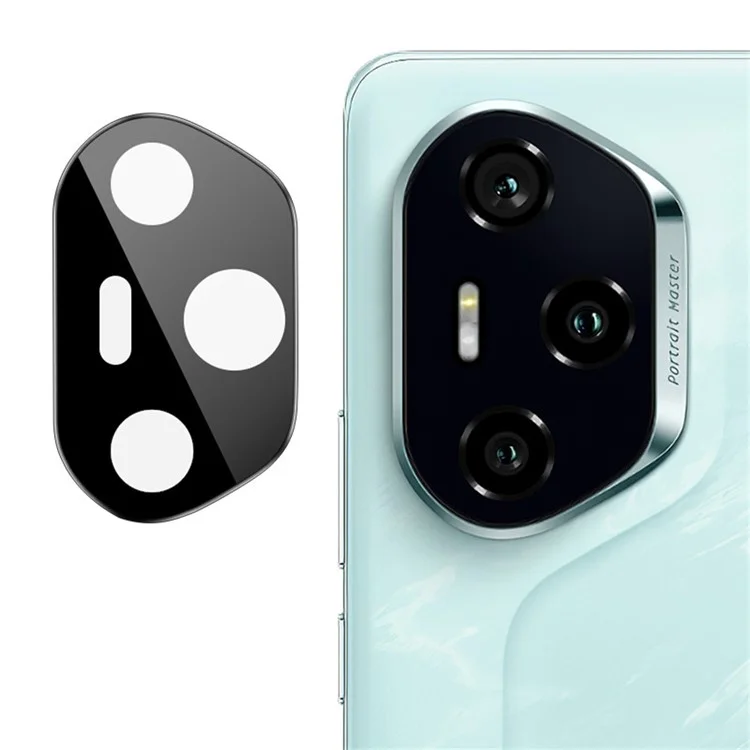 IMAK Для Honor 300 Pro / 300 Ultra Защитная пленка для объектива камеры из закаленного стекла HD Clear Lens (Черная версия)