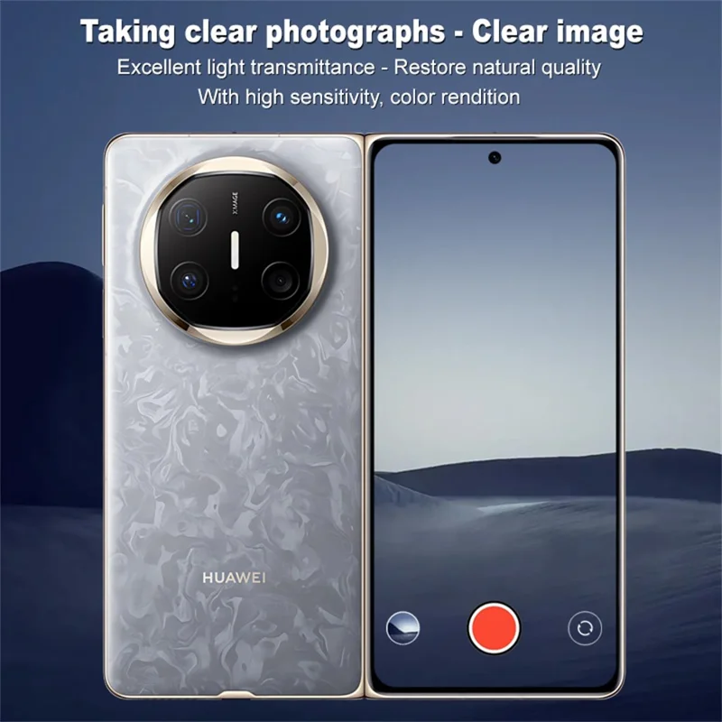IMAK pour Huawei Mate X6 Protecteur d'objectif de caméra en verre trempé HD transparent (version noire)