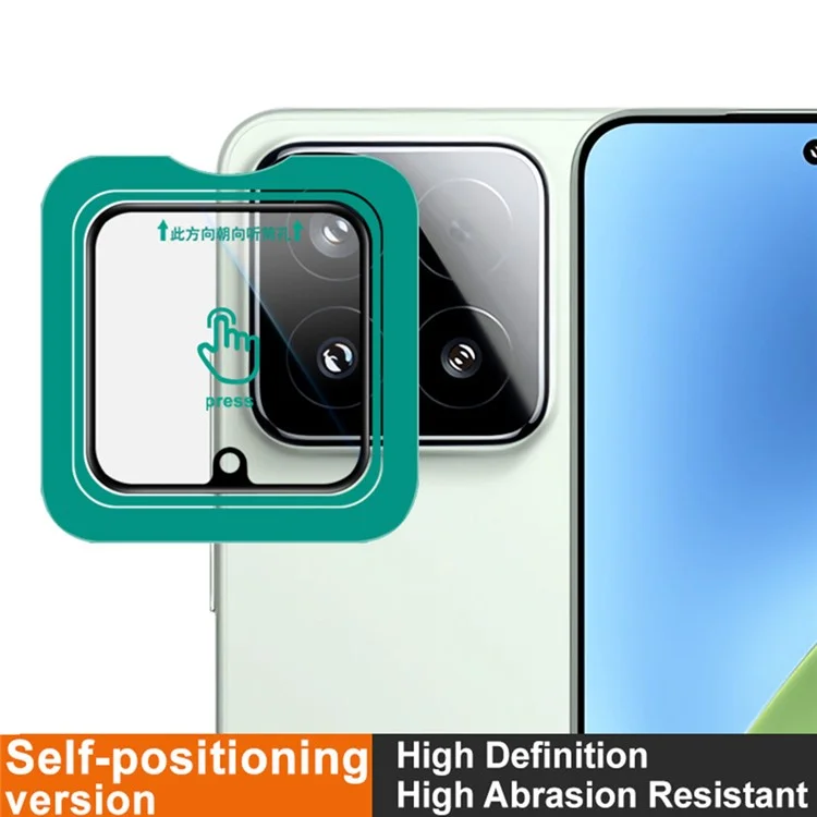 IMAK per Xiaomi 15 / 15 Custom Edition Protezione per obiettivo della fotocamera in vetro temperato con cornice di posizionamento automatico