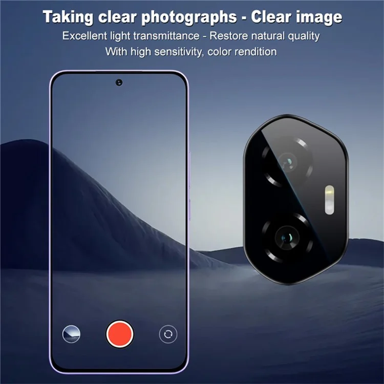 Protezione obiettivo fotocamera IMAK For Honor 300 in vetro temperato con cornice di posizionamento automatico