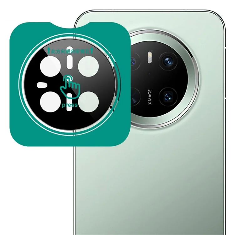 IMAK pour Huawei Mate 70 Protecteur d'objectif en verre trempé avec cadre d'auto-positionnement (Version noire)