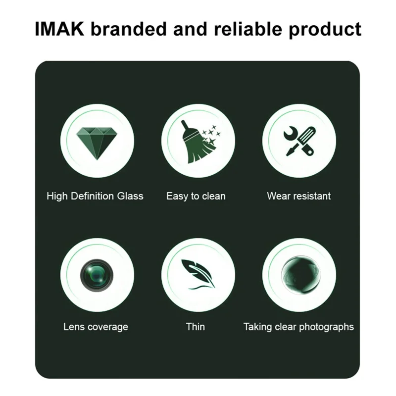IMAK pour Huawei Mate 70 Protecteur d'objectif en verre trempé avec cadre d'auto-positionnement (Version noire)
