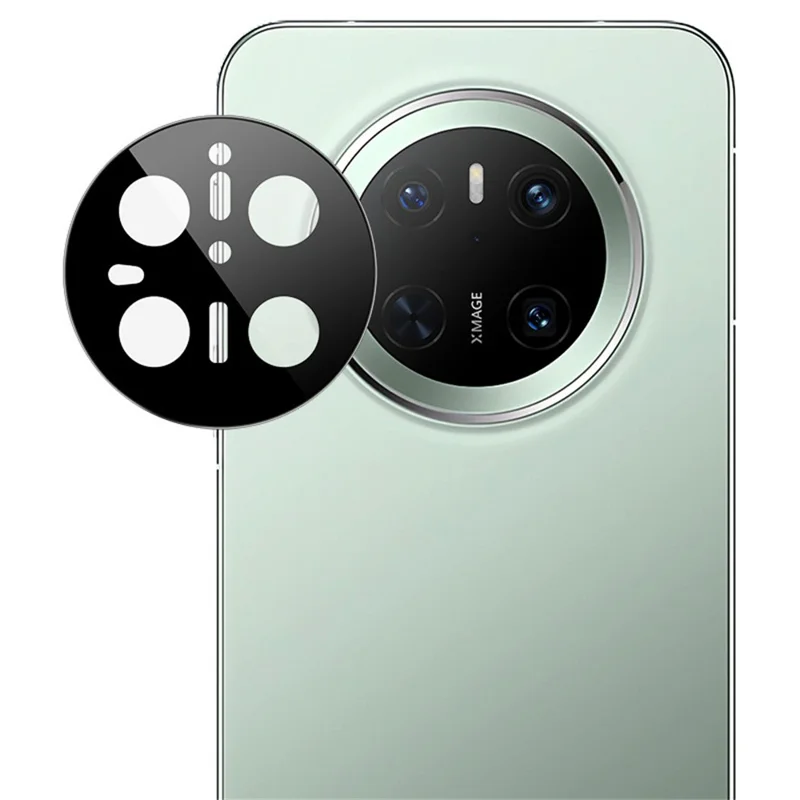 IMAK pour Huawei Mate 70 Protecteur d'objectif en verre trempé avec cadre d'auto-positionnement (Version noire)