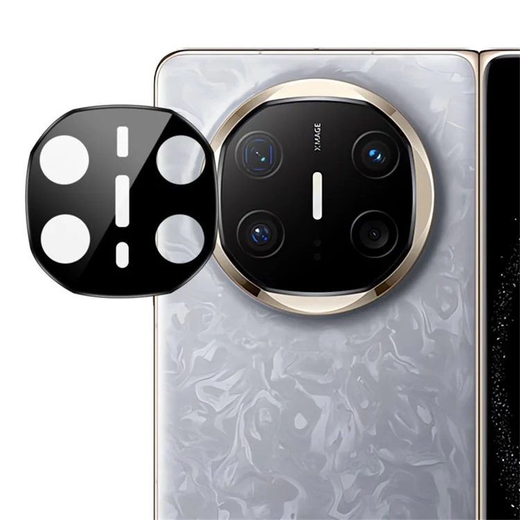IMAK para Huawei Mate X6 Protector de lente de cámara de vidrio templado con marco de autoposicionamiento (Versión negra)