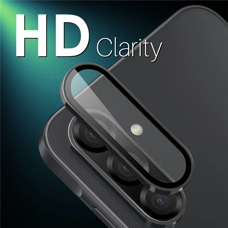 NORTHJO 1 Set per Samsung Galaxy A26 5G Pellicola in vetro temperato per obiettivo della fotocamera CD Veins Anello in metallo Protezione per obiettivo - Nero