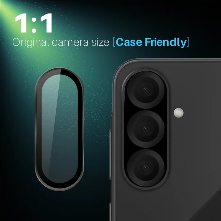 NORTHJO 1 Set per Samsung Galaxy A26 5G Pellicola in vetro temperato per obiettivo della fotocamera CD Veins Anello in metallo Protezione per obiettivo - Nero