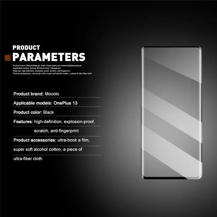 MOCOLO For OnePlus 13 Screen Protector 3D Curved Tempered Glass Film