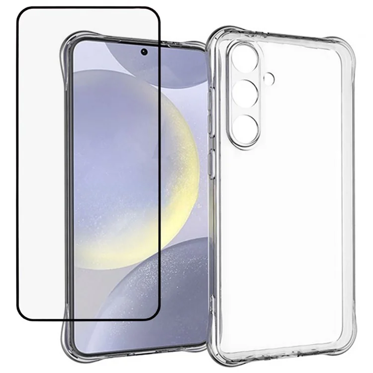 Coque pour Samsung Galaxy A56 5G 2.0mm TPU transparente avec protecteur d'écran en verre trempé