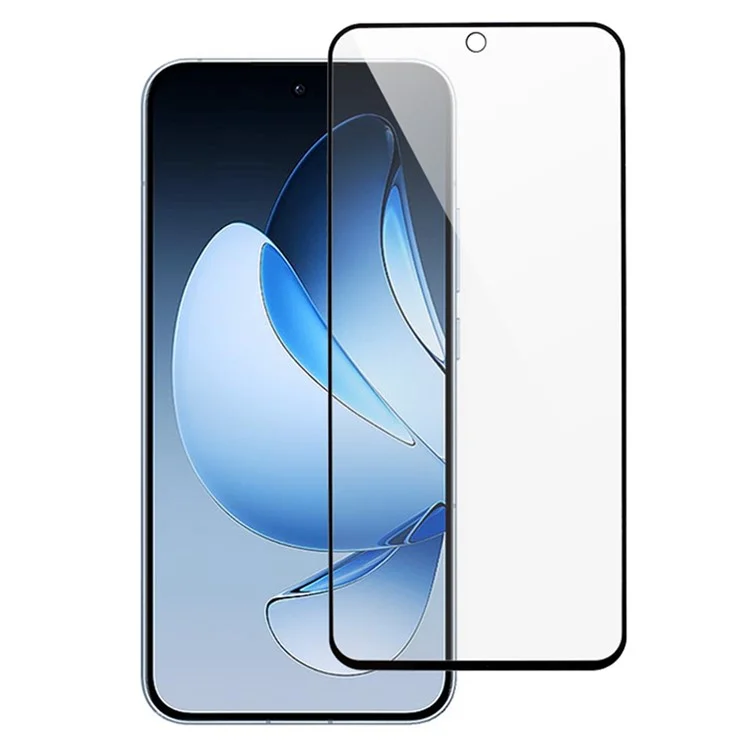 Protecteur d'écran en verre trempé anti-empreintes digitales à bordure noire mate pour Oppo Reno13 5G (Global)